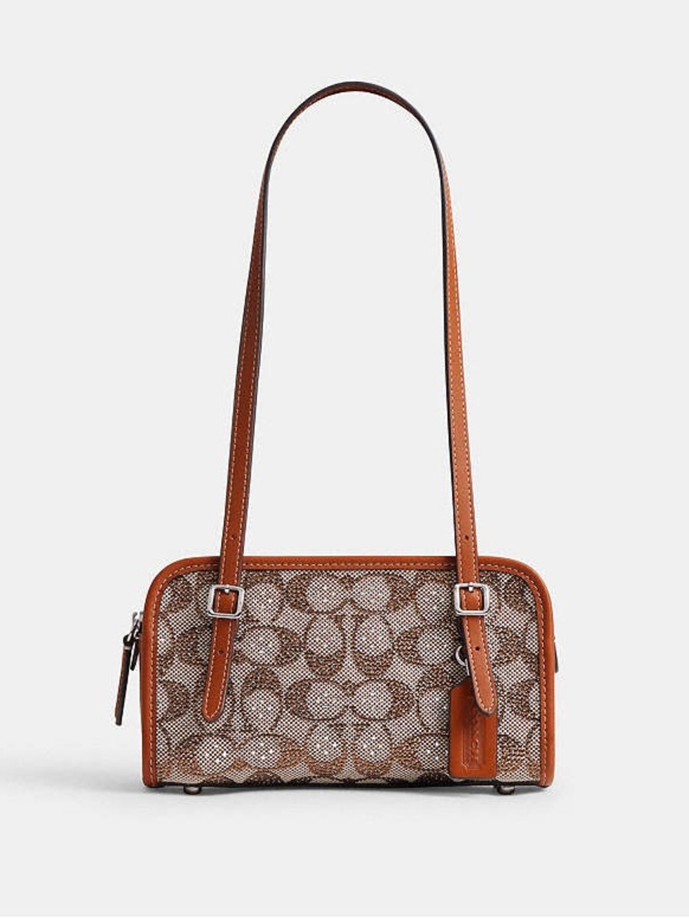 Coach Swing Zip Bag 20 In Crystal Signature Jacquard